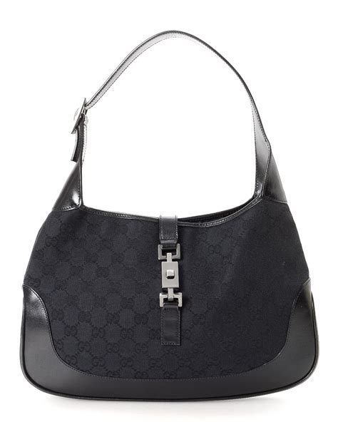 gucci black fabric handbag|vintage gucci handbags black.